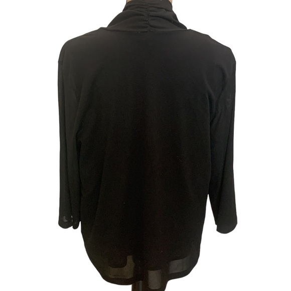 George Black Sheer Three Quarter Sleeve Gathered V Neck Blouse Size 20 - Picture 3 of 7
